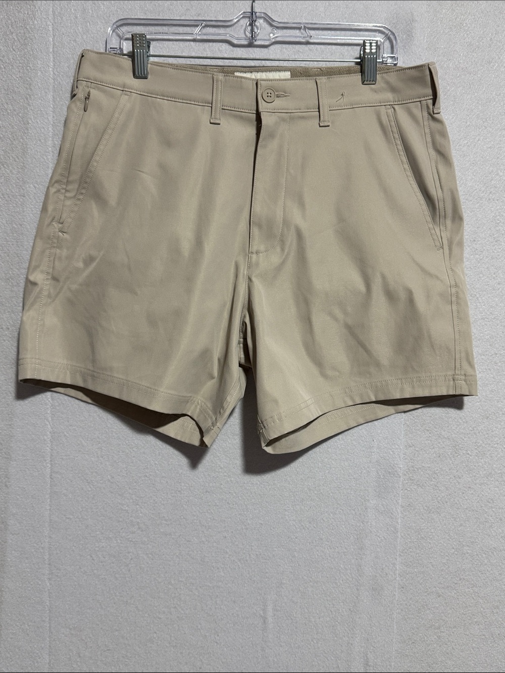 Abercrombie & Fitch Men's Flat-Front  Performance Shorts in Khaki